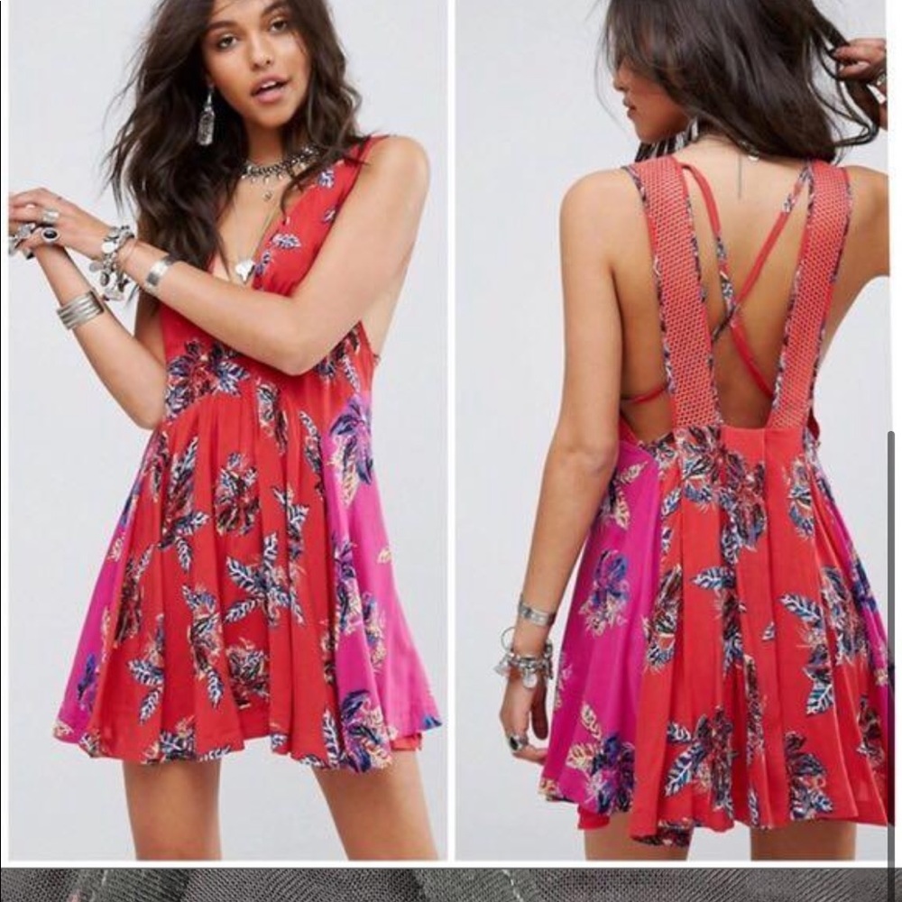 Free people gray and blue dress